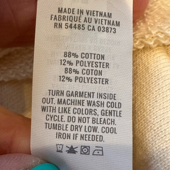 Aerie Oversized Lace Up Crew Sweatshirt in color Cream, size Large - Picture 4 of 15